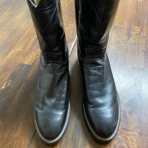 Justin Jackson Roper Black leather boots style #3133 size 8D